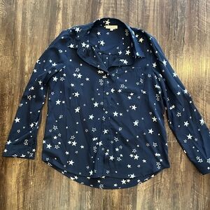 Skies Are Blue Starry Navy Shirt M
